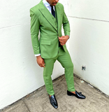 Olive Green Three Piece Slim Suit