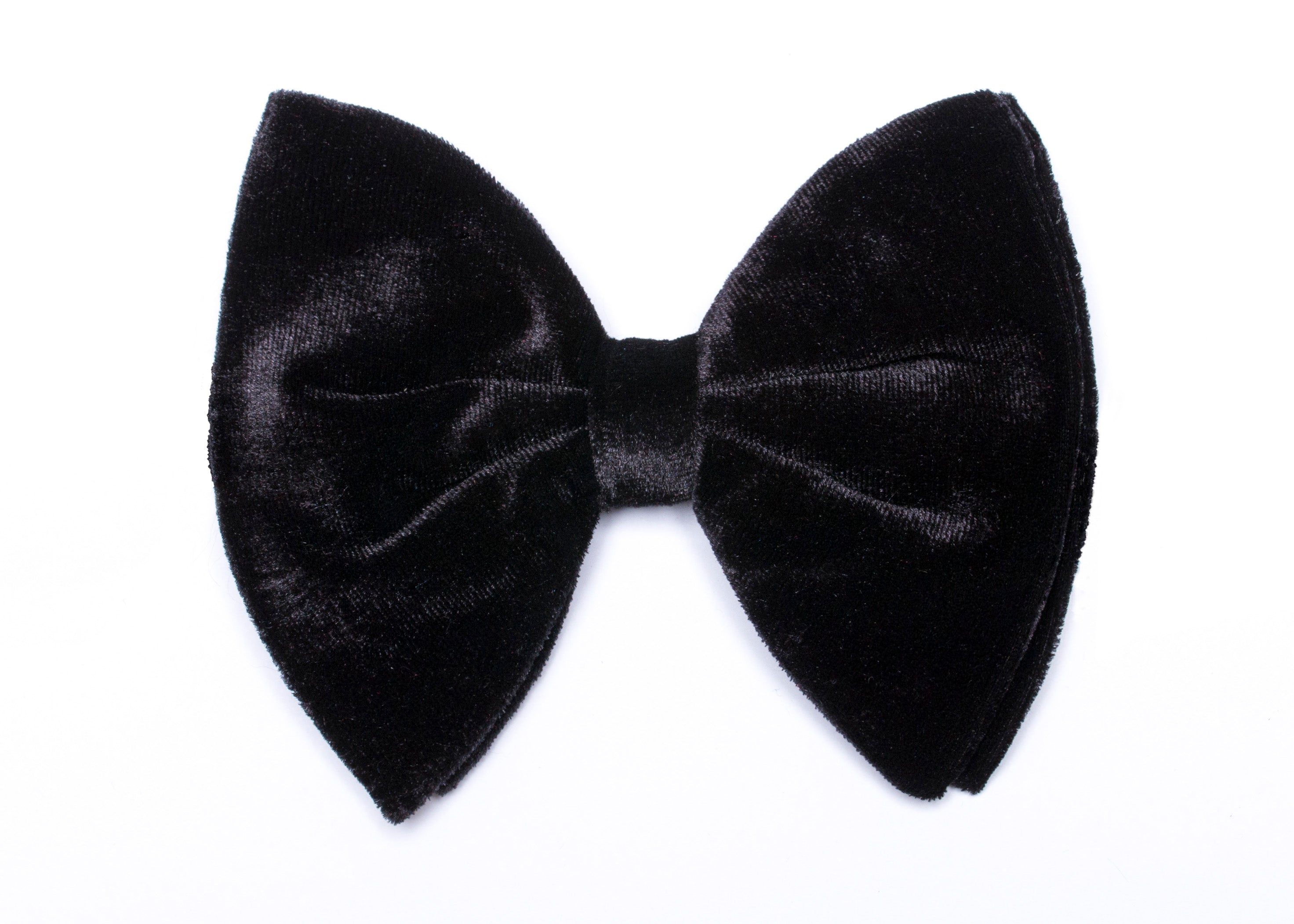 Plush Black Velvet Bow Tie